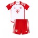 Camisa de Futebol Bayern Munich Alphonso Davies #19 Equipamento Principal Infantil 2023-24 Manga Curta (+ Calças curtas)